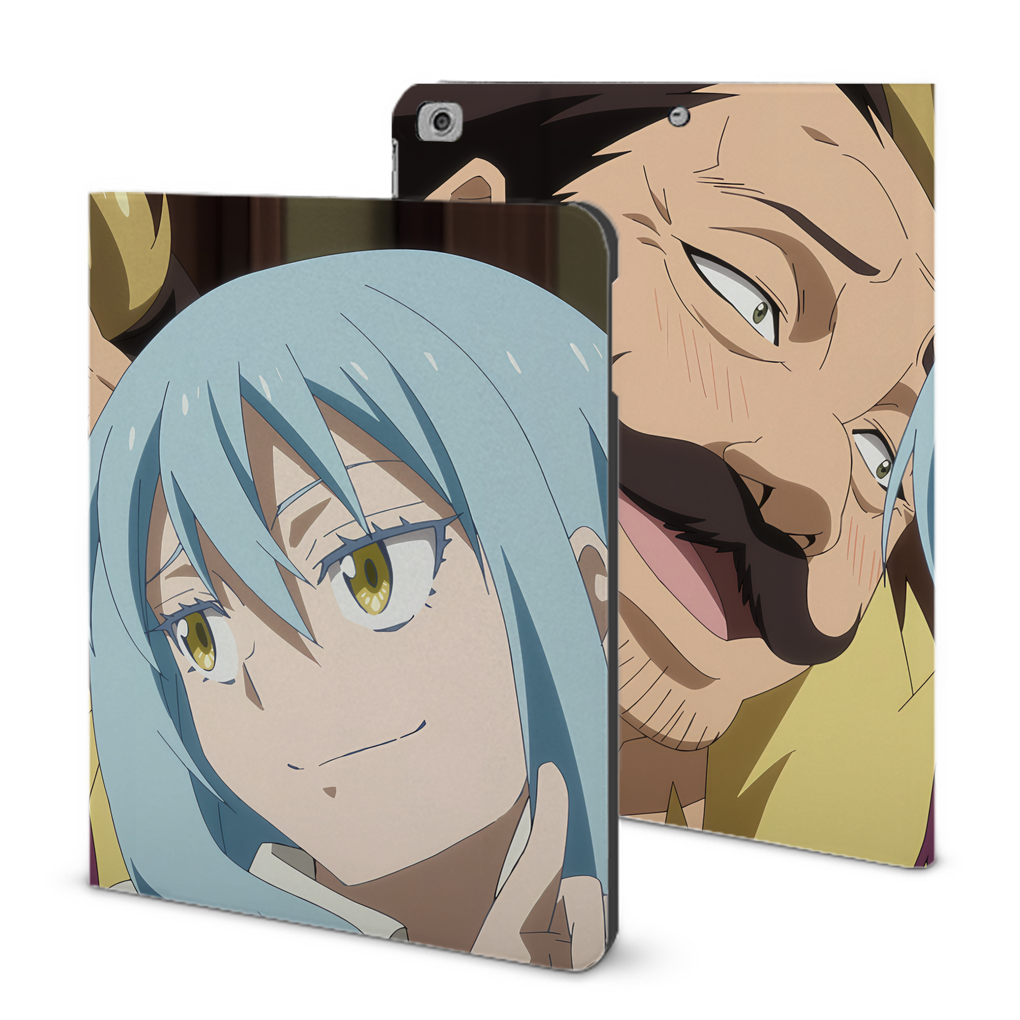 （画像用） 転スラ Regarding Reincarnated to Slime IPad ケース ブック型 PUレザー TPU 耐衝撃 軽量 薄型 ペン収納なし 全面保護 IPad 各モデル対応